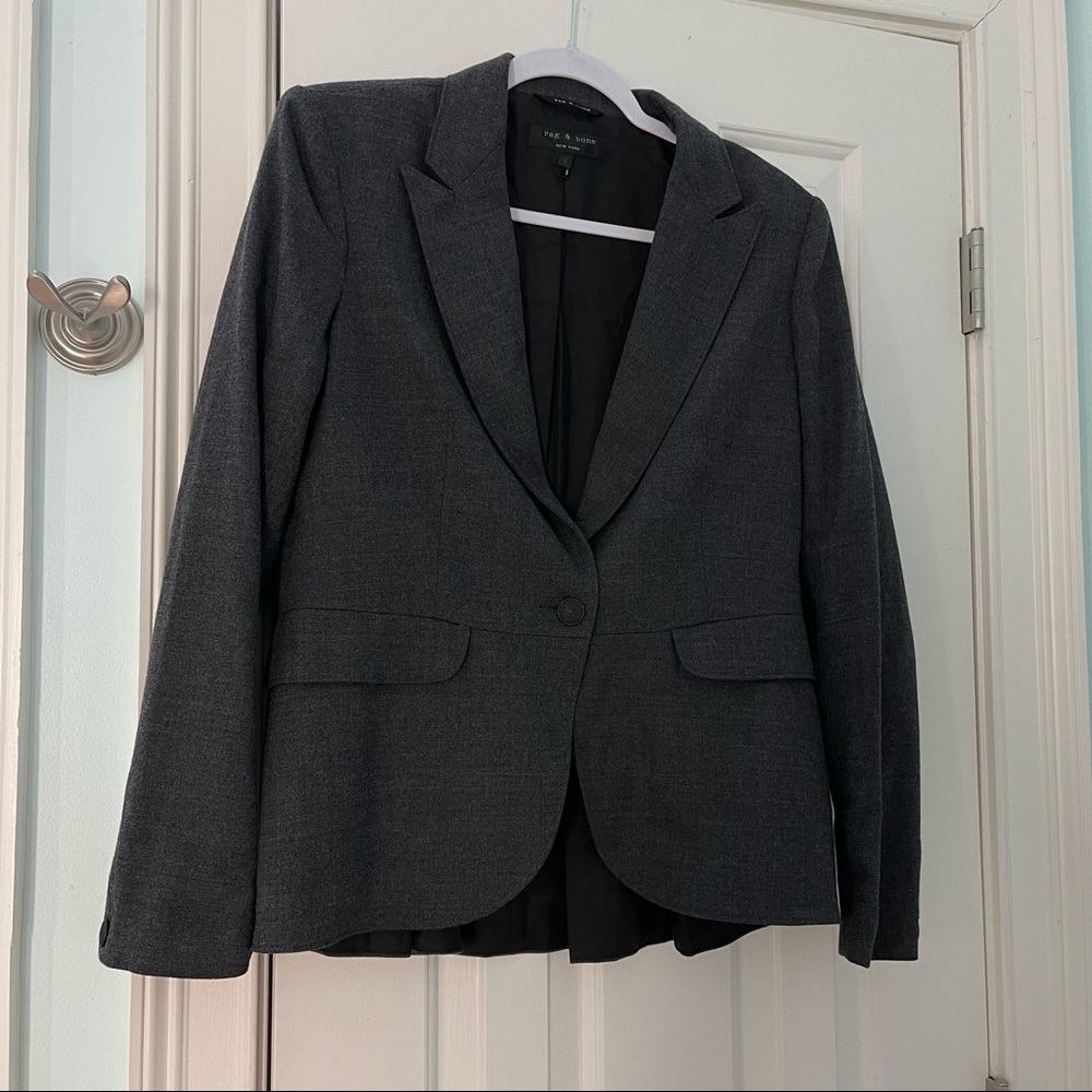Rag & Bone Jett Pleated Wool Blazer